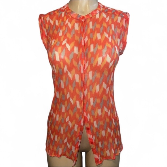 Lucky Brand Tops - Lucky Brand Vibrant Abstract Sleeveless Silk-Blend Blouse – Size Small